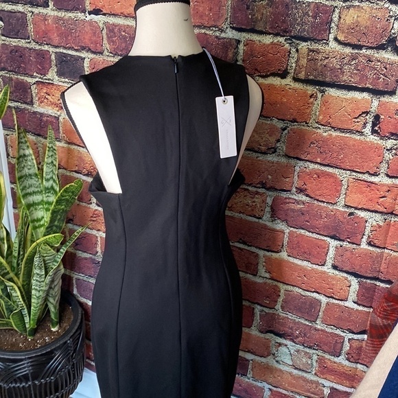 Gentle Fawn Sleeveless V Neck Lace Embroidered Black Midi Dress Size 6 NWT - Picture 8 of 12